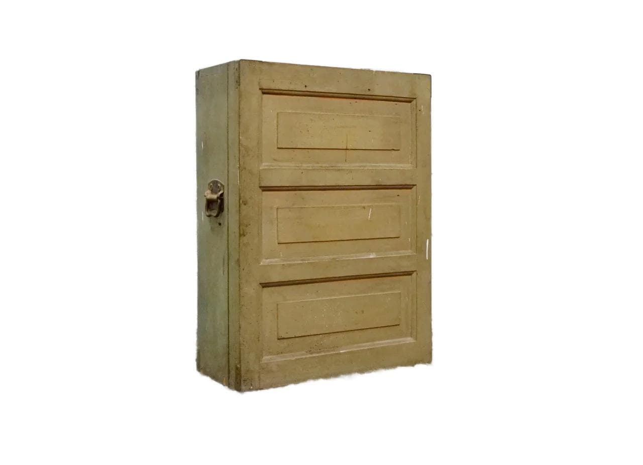 Wall-Mounted Workshop Cabinet, grey wood, France, 1930s