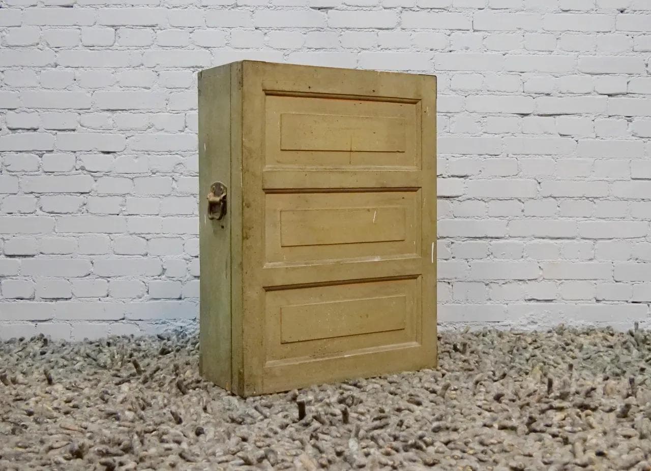 Wall-Mounted Workshop Cabinet, grey wood, France, 1930s - 19301