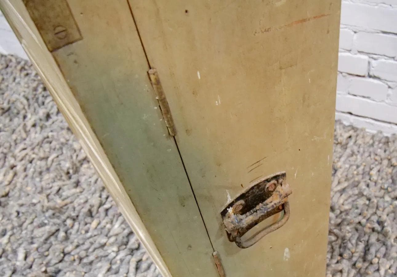 Wall-Mounted Workshop Cabinet, grey wood, France, 1930s - 19299