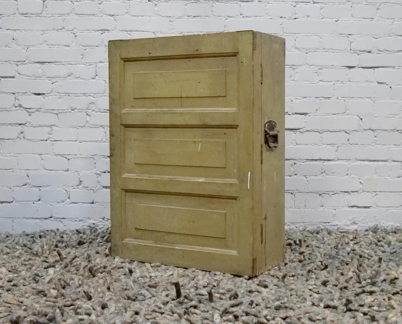 Wall-Mounted Workshop Cabinet, grey wood, France, 1930s - 19303