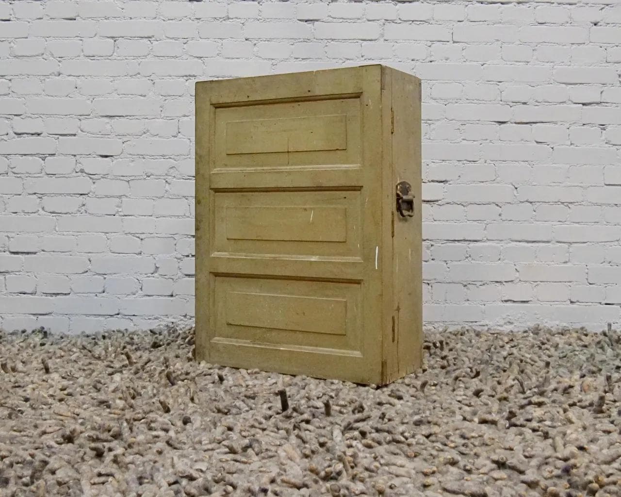 Wall-Mounted Workshop Cabinet, grey wood, France, 1930s - 19304