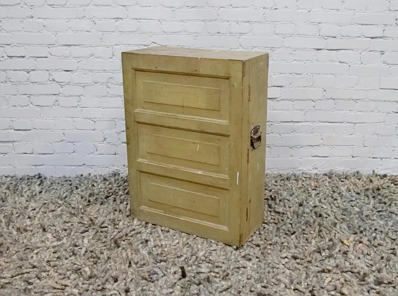 Wall-Mounted Workshop Cabinet, grey wood, France, 1930s - 19300