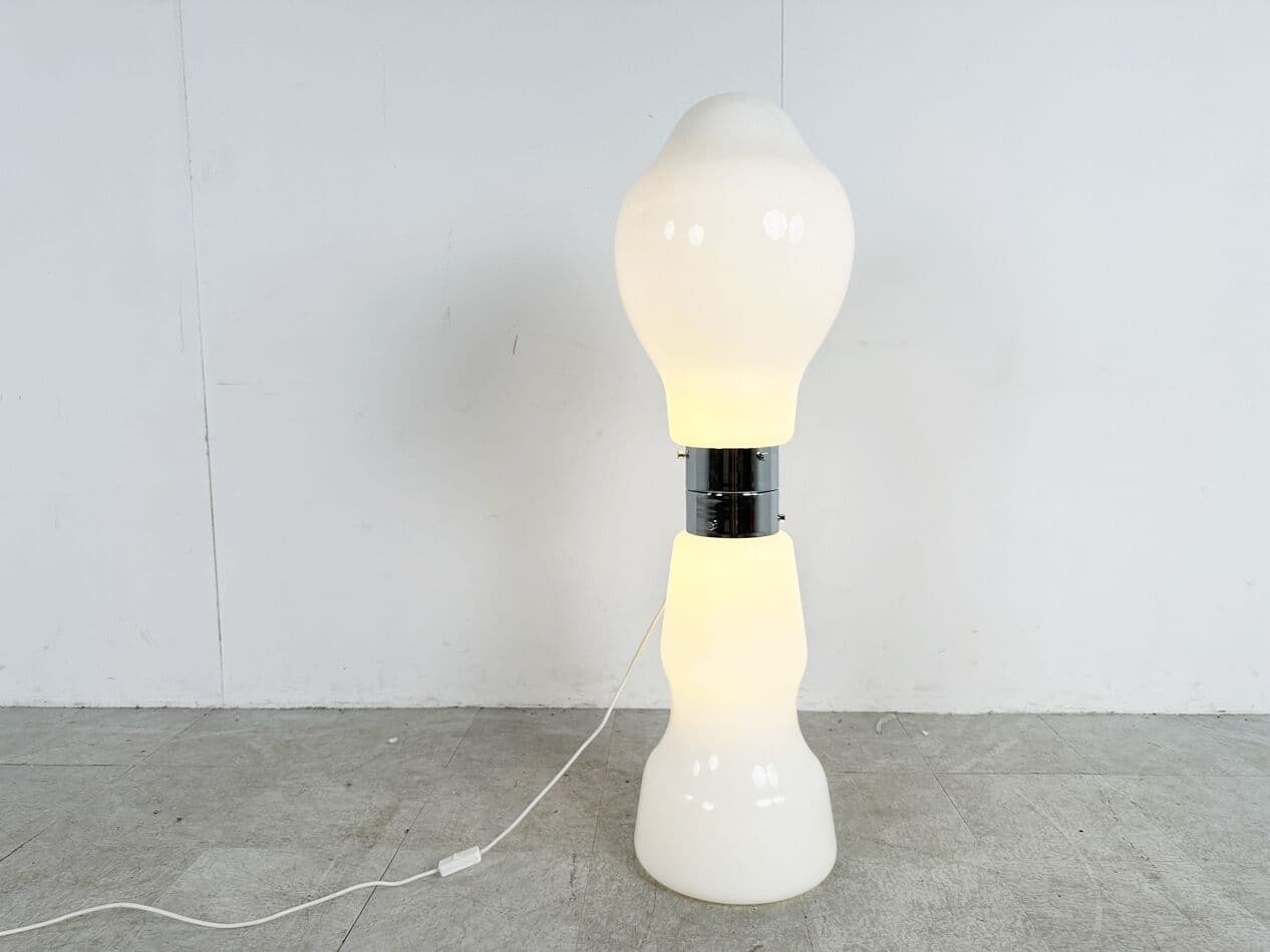 Lampa podłogowa, szkło Murano białe, proj. C. Nason, Mazzega, Włochy, lata 60. - 271022