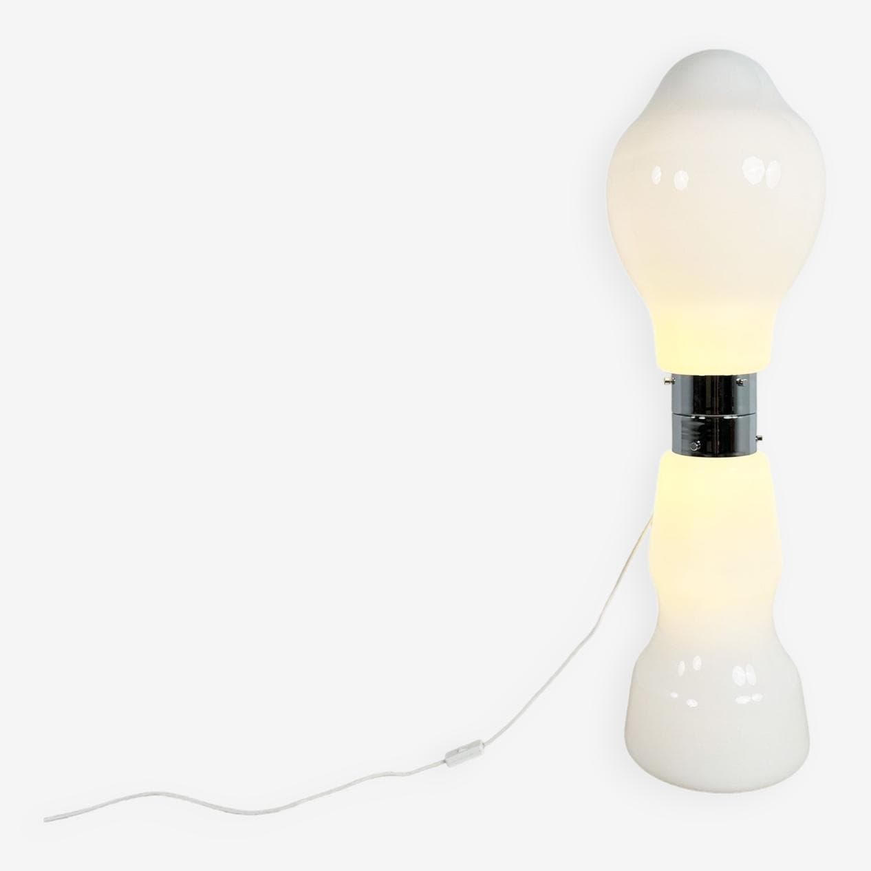 Lampa podłogowa, szkło Murano białe, proj. C. Nason, Mazzega, Włochy, lata 60. - 271024