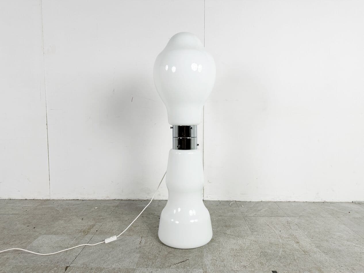 Lampa podłogowa, szkło Murano białe, proj. C. Nason, Mazzega, Włochy, lata 60. - 271030