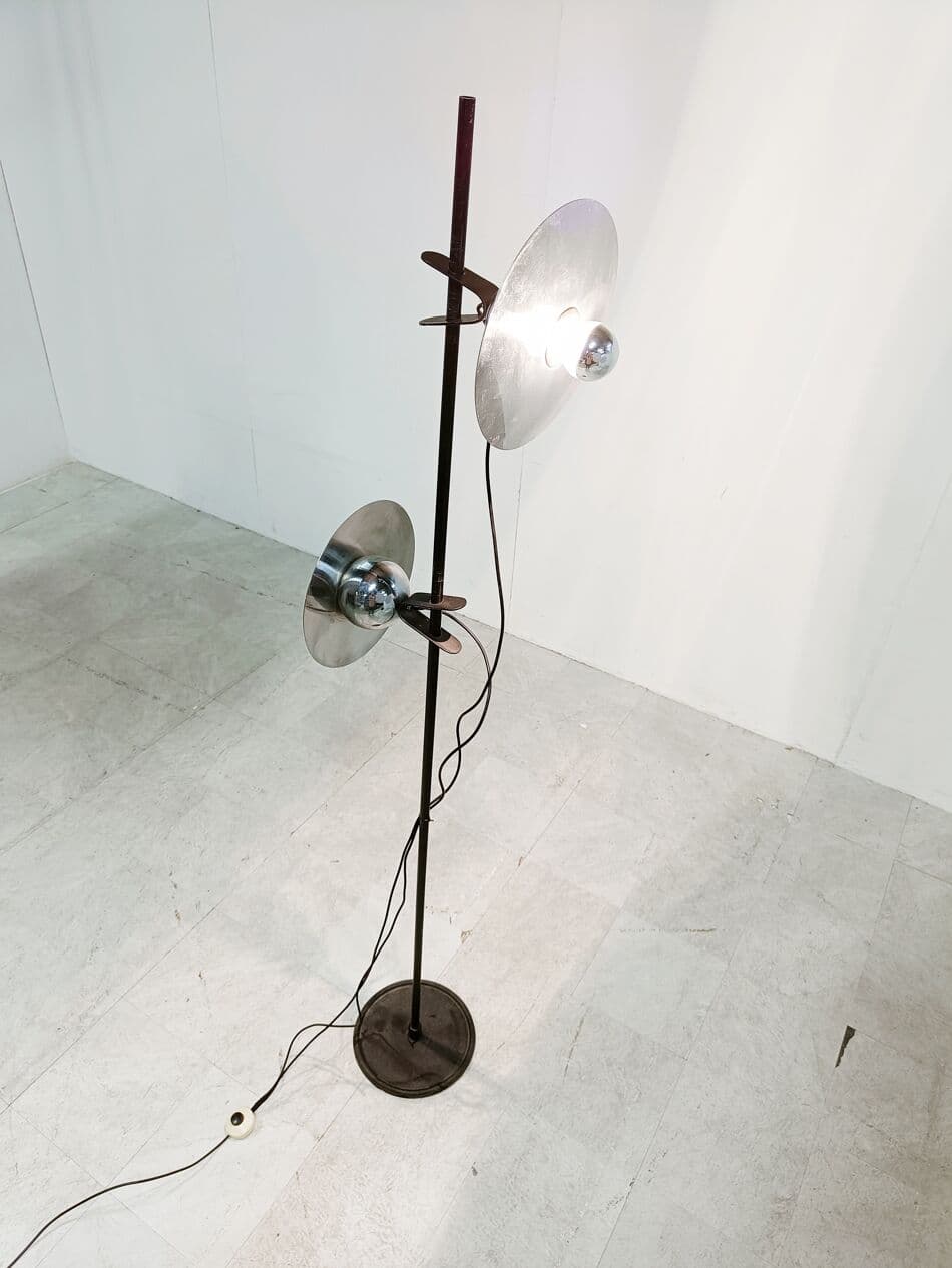 Lampa podłogowa Space Age, metal srebrny, Włochy, lata 70. - 270948