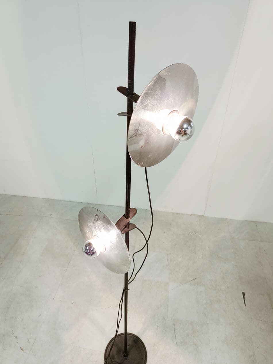 Lampa podłogowa Space Age, metal srebrny, Włochy, lata 70. - 270950