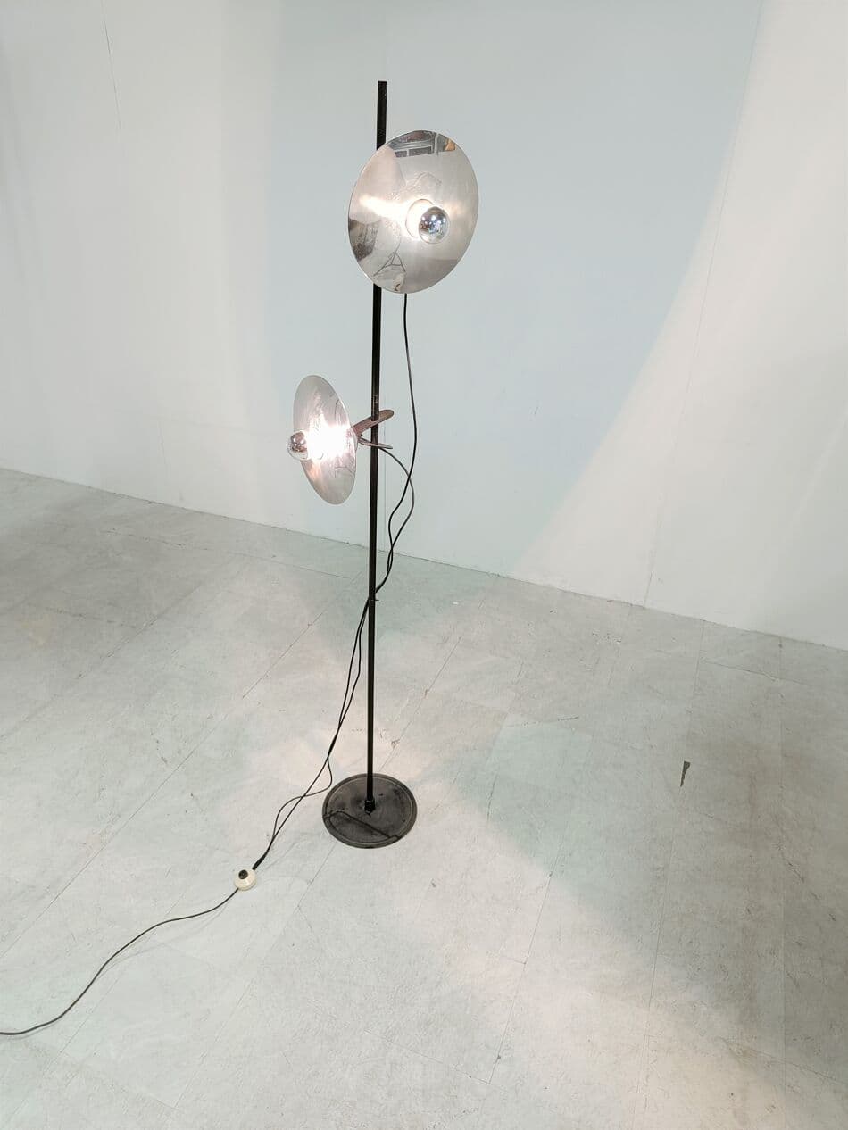 Lampa podłogowa Space Age, metal srebrny, Włochy, lata 70. - 270949