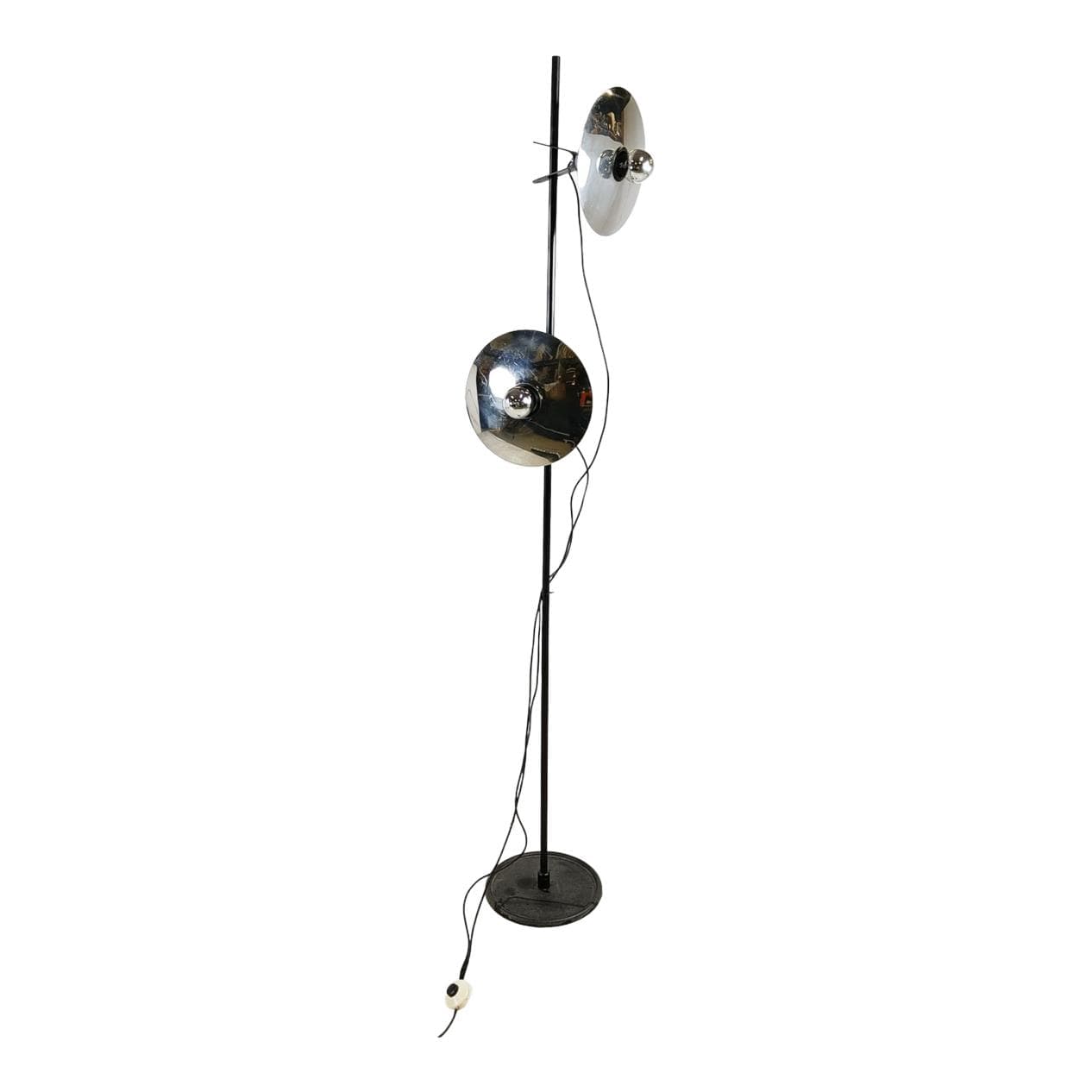 Lampa podłogowa Space Age, metal srebrny, Włochy, lata 70.