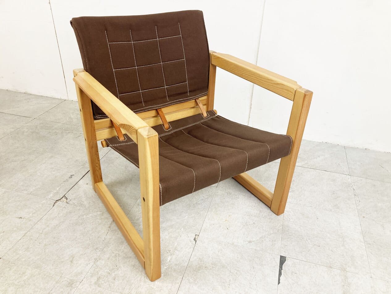 Para foteli Diana, brązowy, sosna, proj. K. Mobring, Ikea, Szwecja, lata 80. - 270910