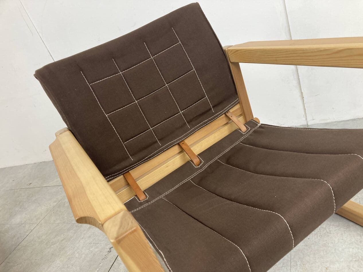 Para foteli Diana, brązowy, sosna, proj. K. Mobring, Ikea, Szwecja, lata 80. - 270919