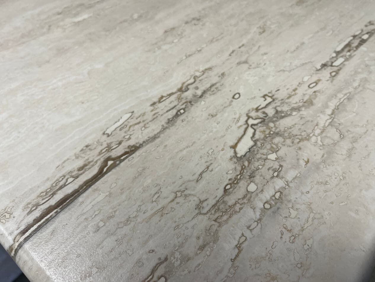 Zestaw trzech stolików typu nesting, beżowy, trawertyn, Włochy, lata 70. - 270891