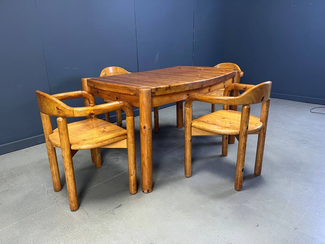Dining set, beige pine, Denmark, 1970s. - 270866