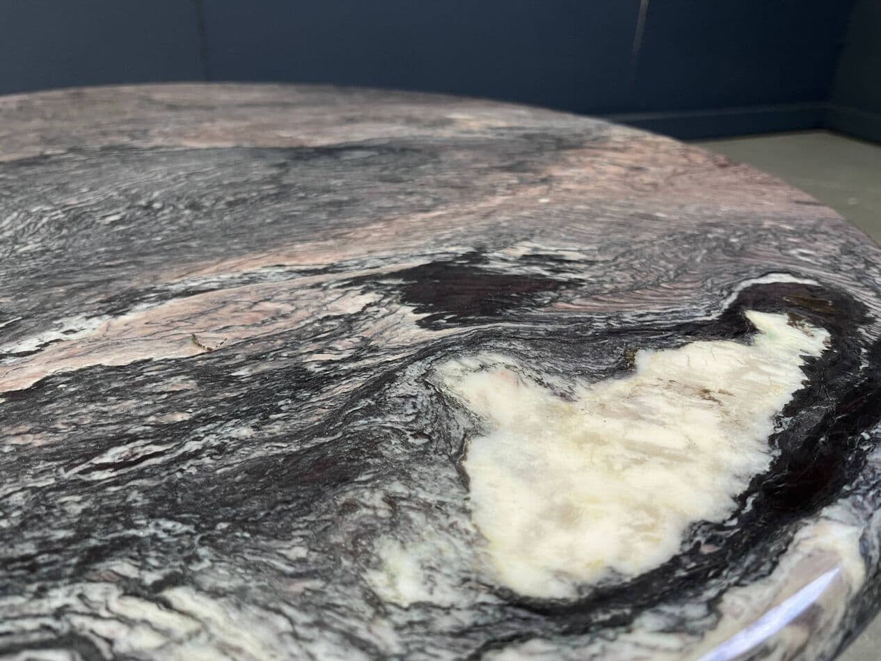 Stolik kawowy dwupoziomowy, marmur multikolor, Włochy, lata 70. - 270676