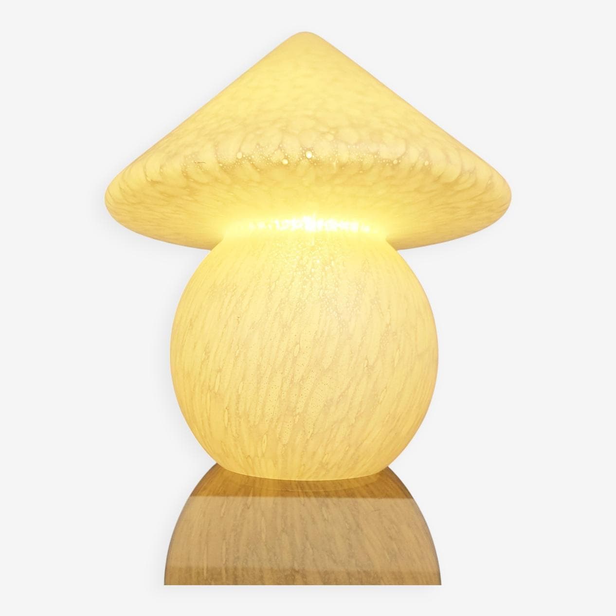 Lampa stołowa Mushroom, żółty, szkło, Niemcy, lata 70. - 270669