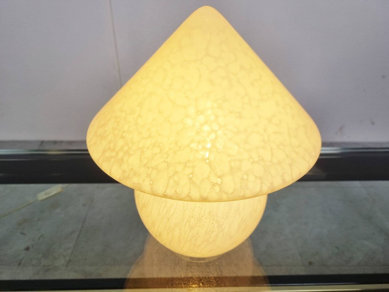 Lampa stołowa Mushroom, żółty, szkło, Niemcy, lata 70. - 270662