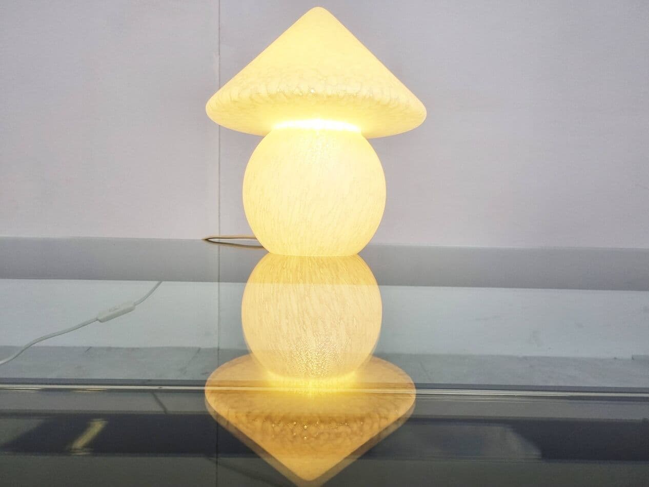 Lampa stołowa Mushroom, żółty, szkło, Niemcy, lata 70. - 270664