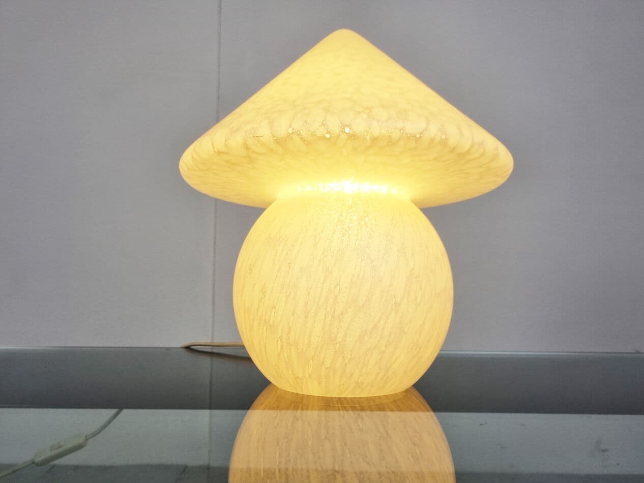 Lampa stołowa Mushroom, żółty, szkło, Niemcy, lata 70. - 270661