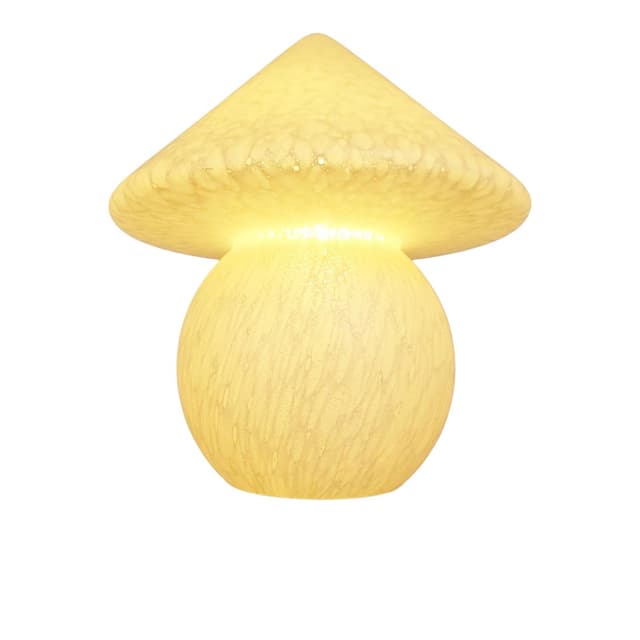 Lampa stołowa Mushroom, żółty, szkło, Niemcy, lata 70. - WYMIARY
