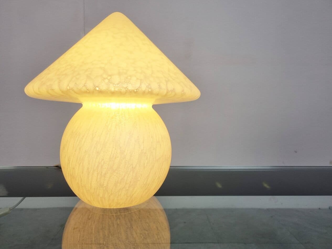 Lampa stołowa Mushroom, żółty, szkło, Niemcy, lata 70. - 270666