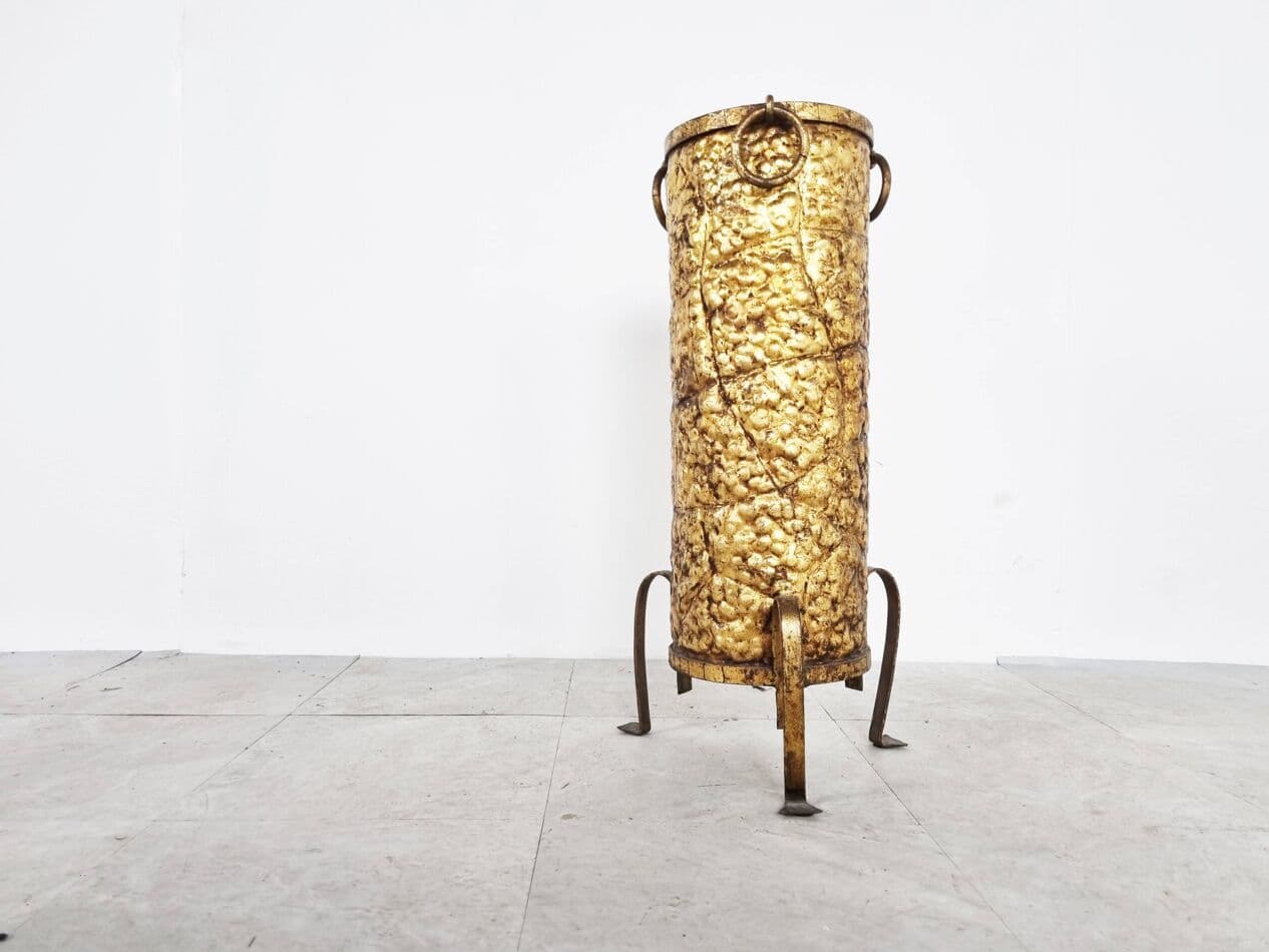 Stojak na parasole, złoty, miedź, Francja, lata 60. - 270535