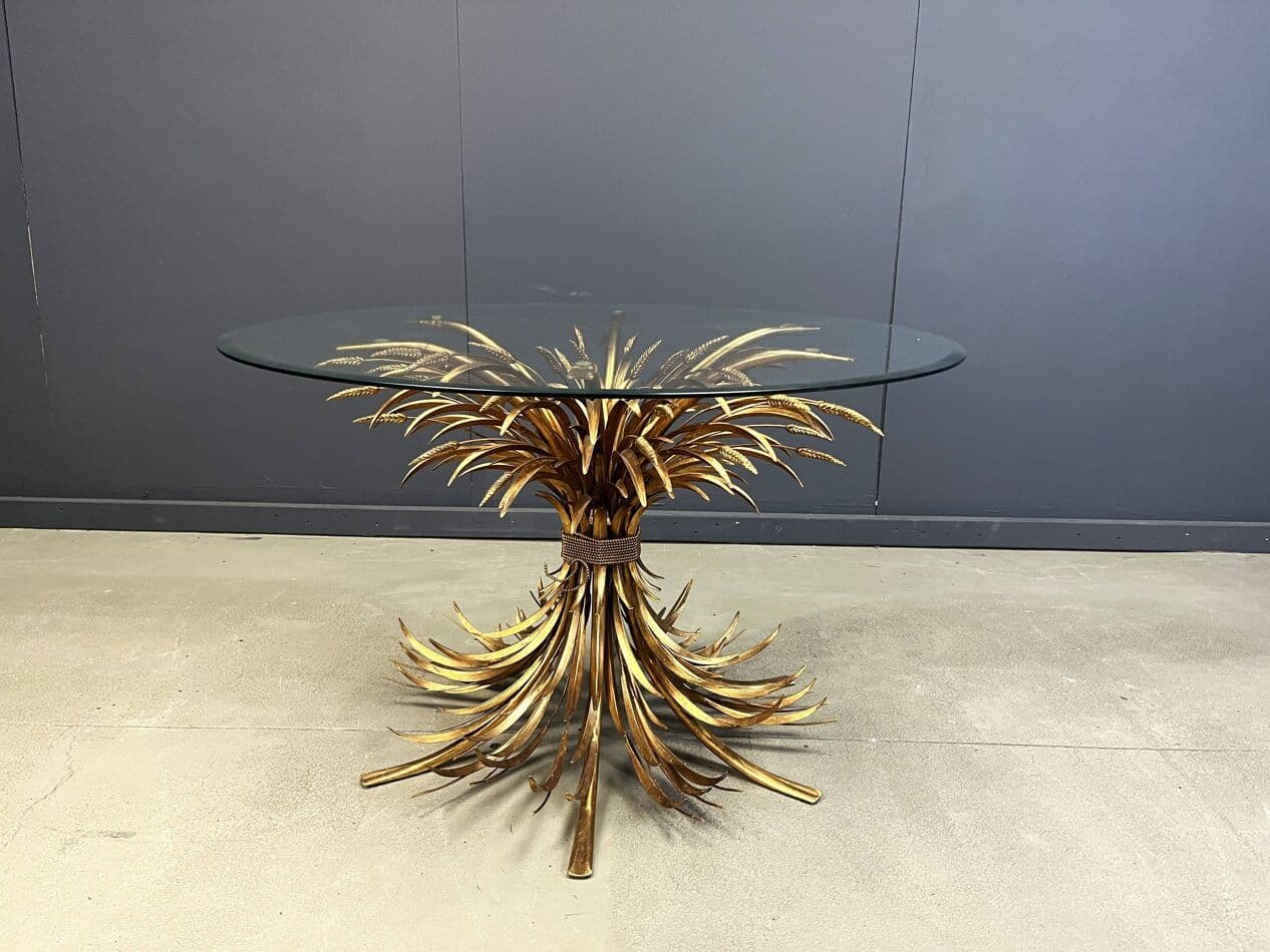 Stół jadalniany Coco Chanel, złoty, mosiądz, Francja, lata 60. - 270509