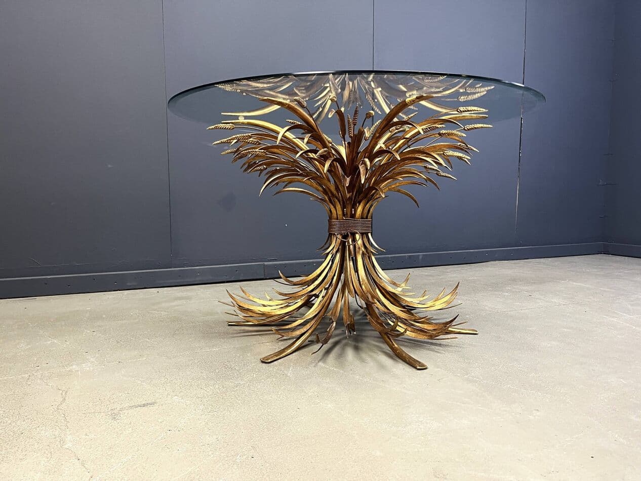 Stół jadalniany Coco Chanel, złoty, mosiądz, Francja, lata 60. - 270514