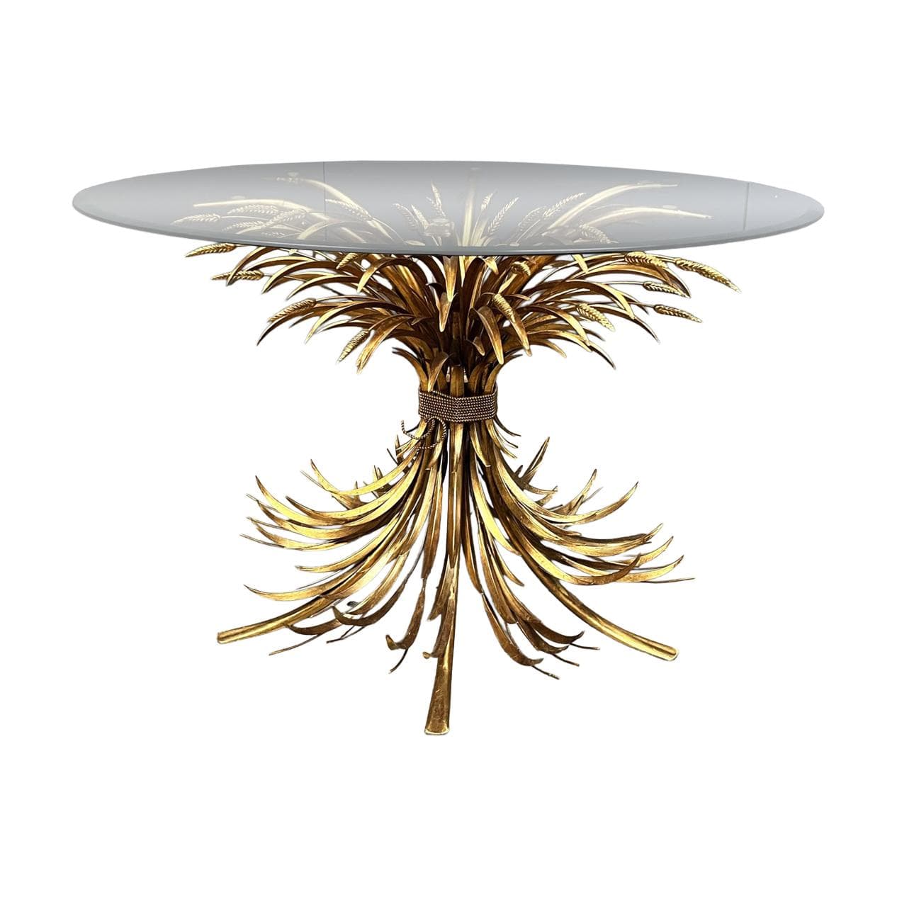 Stół jadalniany Coco Chanel, złoty, mosiądz, Francja, lata 60.