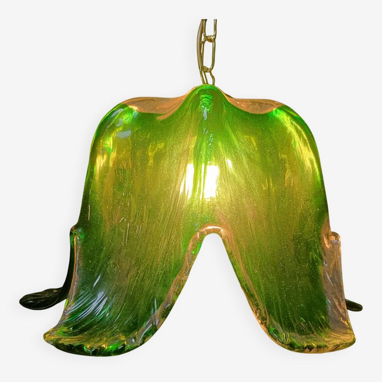 Lampa wisząca Murano, zielona, szkło, Mazzega, Włochy, lata 60. - 270461