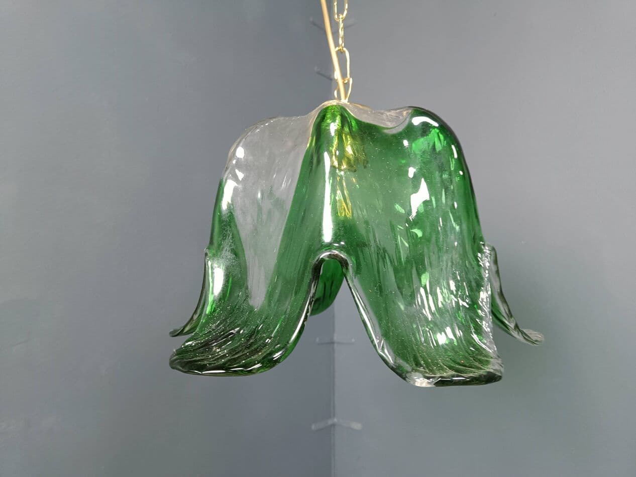 Lampa wisząca Murano, zielona, szkło, Mazzega, Włochy, lata 60. - 270462