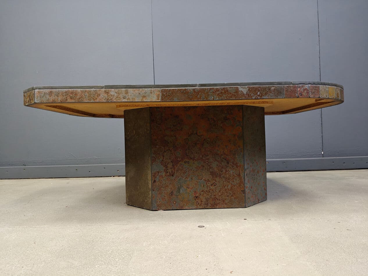 Coffee table Brutalist, multicolor stone, Germany, 1980s. - 270454