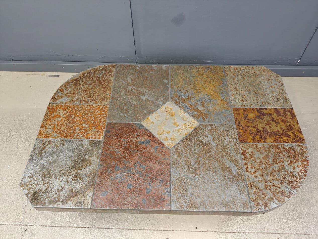 Coffee table Brutalist, multicolor stone, Germany, 1980s. - 270448