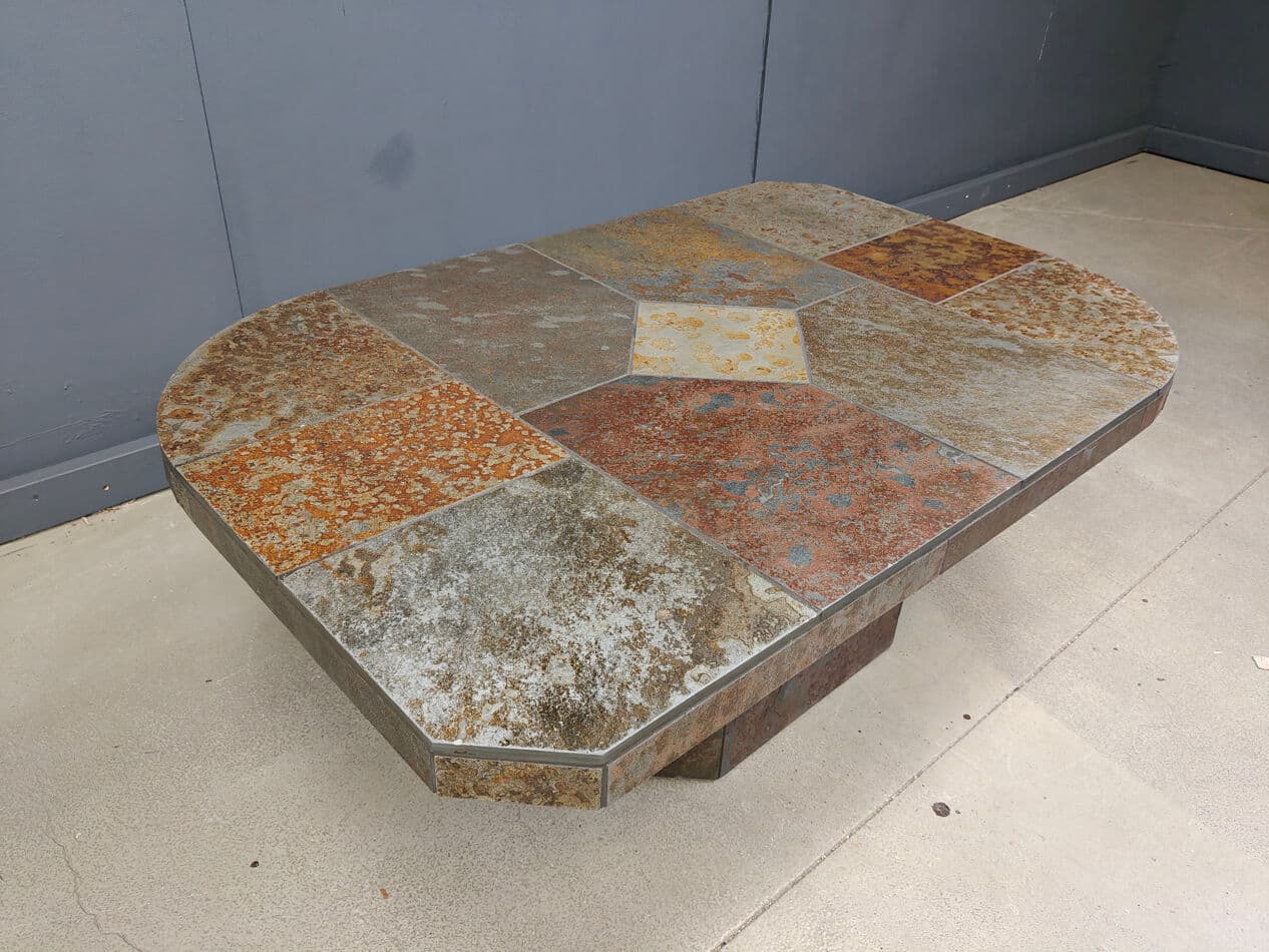 Coffee table Brutalist, multicolor stone, Germany, 1980s. - 270452
