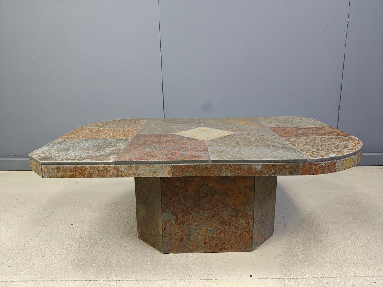 Coffee table Brutalist, multicolor stone, Germany, 1980s. - 270451