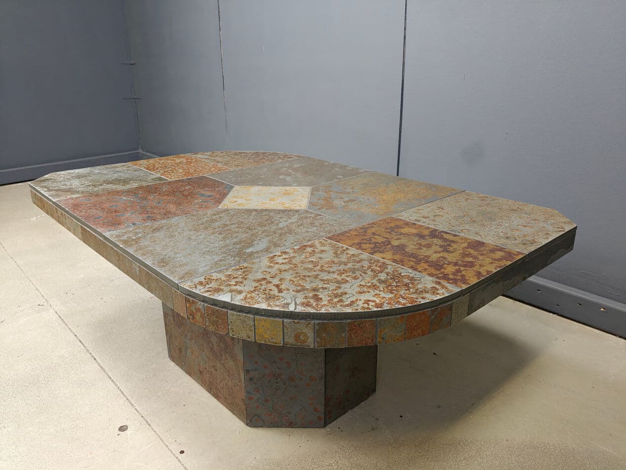 Coffee table Brutalist, multicolor stone, Germany, 1980s. - 270455