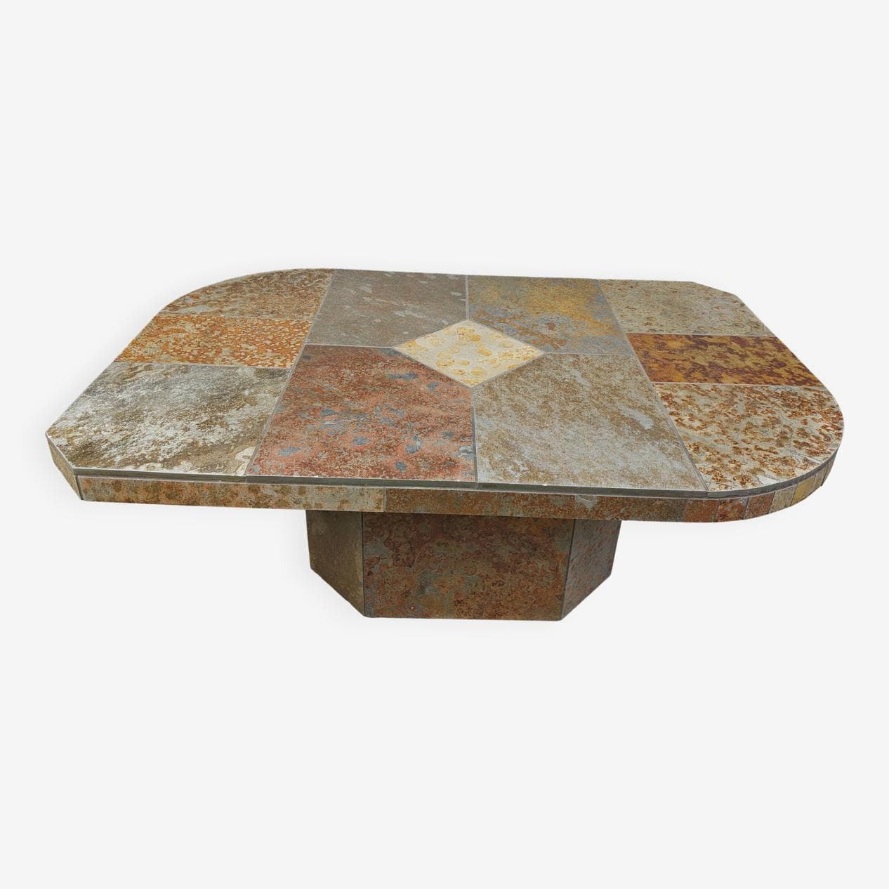 Coffee table Brutalist, multicolor stone, Germany, 1980s. - 270449