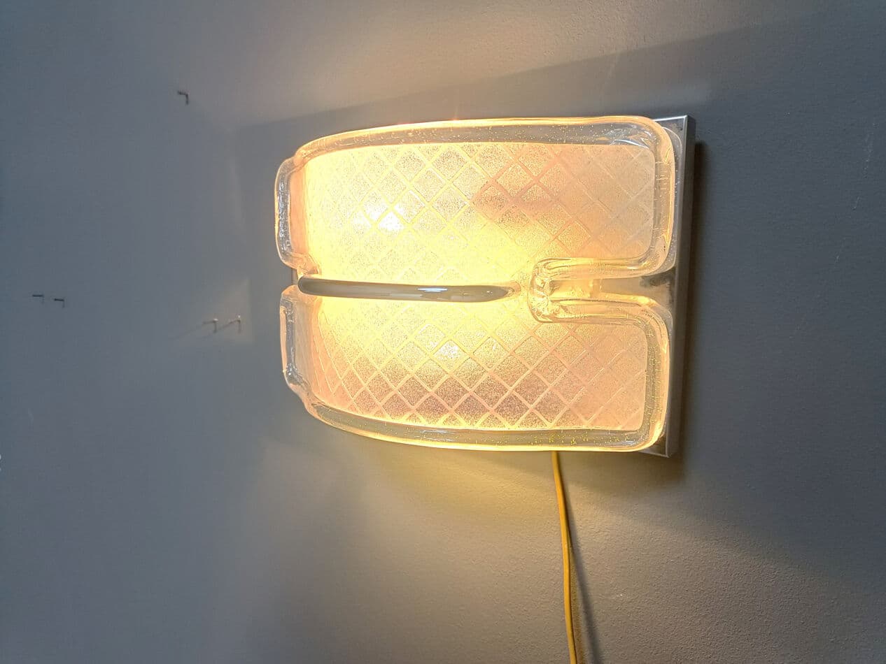 Kinkiet Murano, szkło transparentne, Włochy, lata 70. - 270428