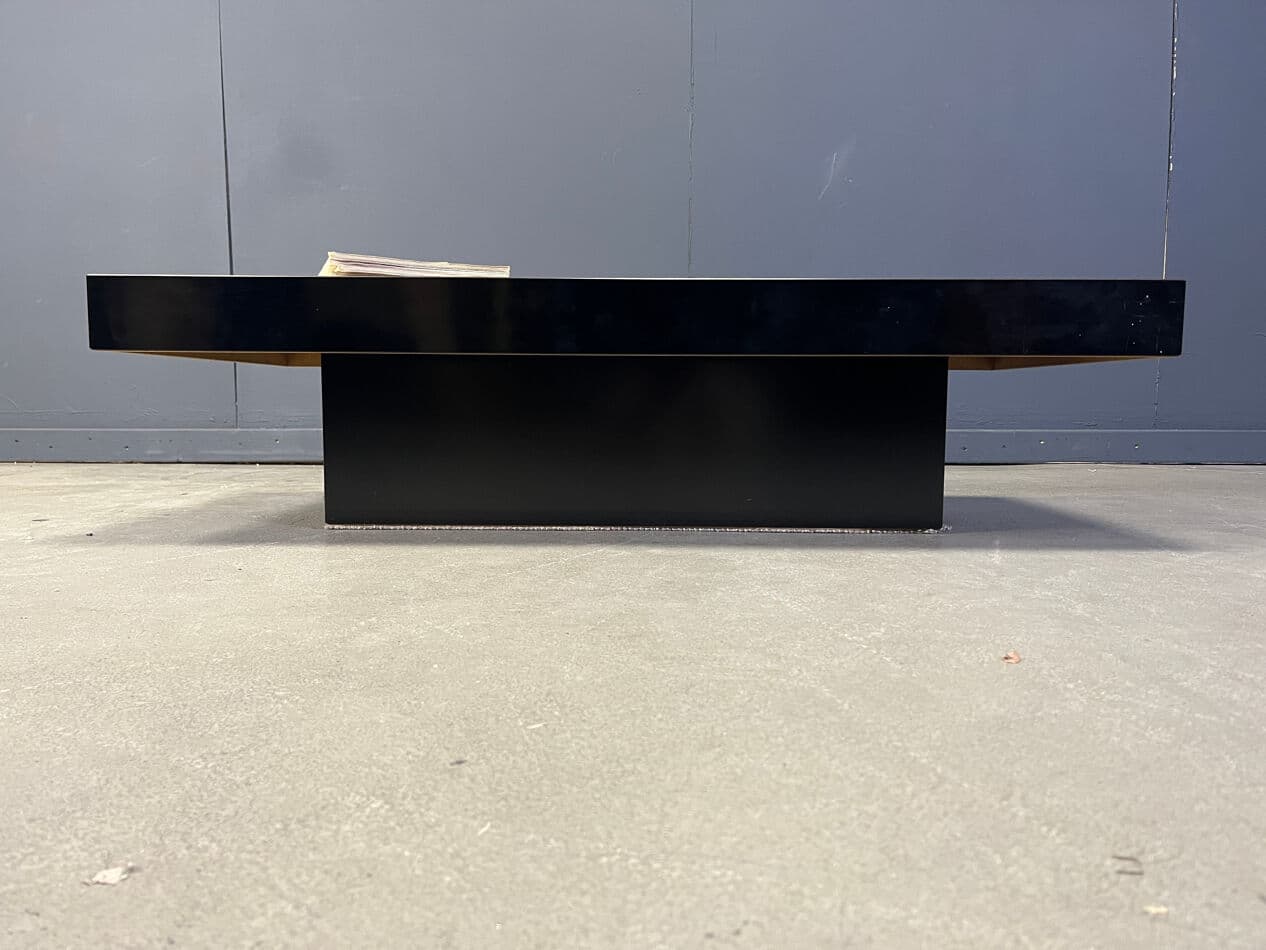 Coffee table, black, aluminium, France, 1970s. - 270426