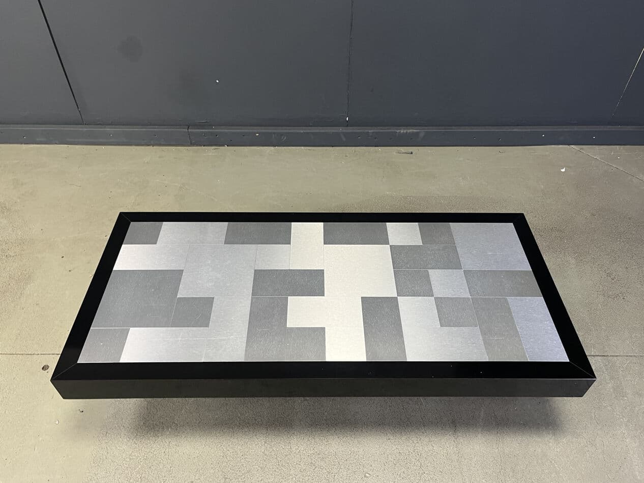 Coffee table, black, aluminium, France, 1970s. - 270417