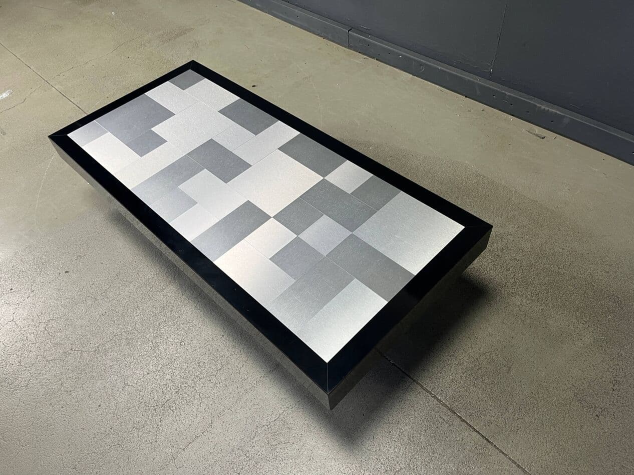 Coffee table, black, aluminium, France, 1970s. - 270420
