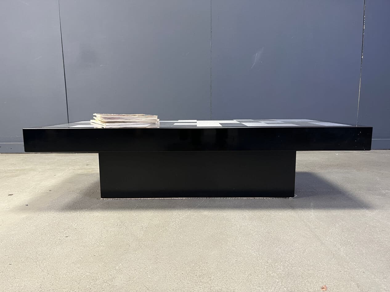 Coffee table, black, aluminium, France, 1970s. - 270416