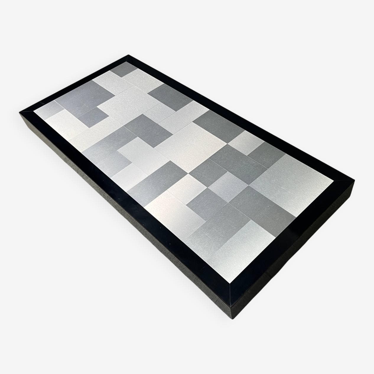 Coffee table, black, aluminium, France, 1970s. - 270418