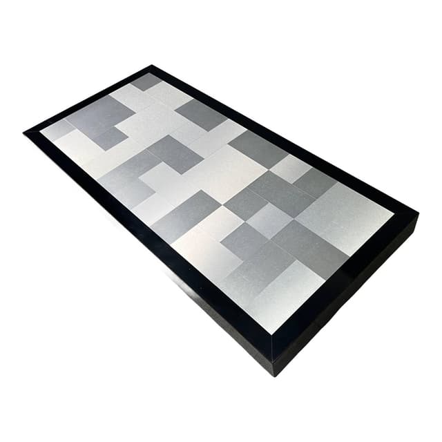 Coffee table, black, aluminium, France, 1970s. - DIMENSION