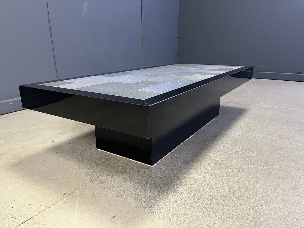 Coffee table, black, aluminium, France, 1970s. - 270421