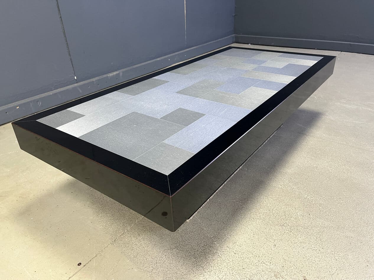 Coffee table, black, aluminium, France, 1970s. - 270422