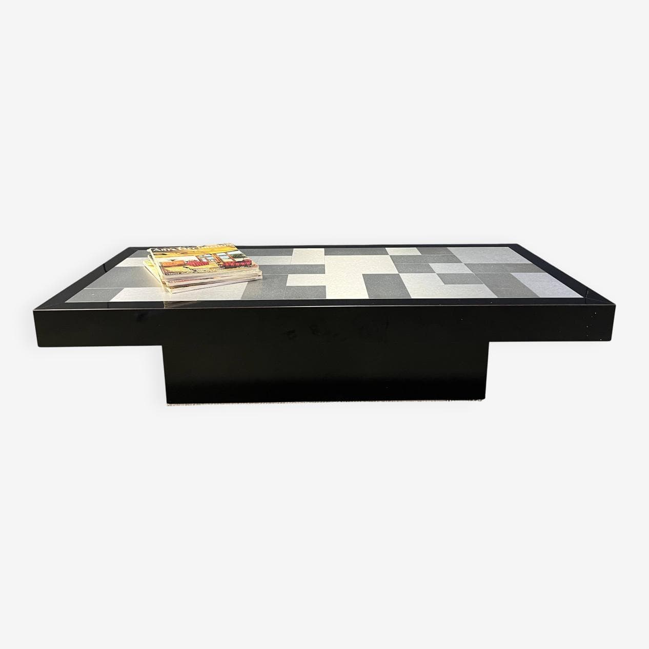 Coffee table, black, aluminium, France, 1970s. - 270414