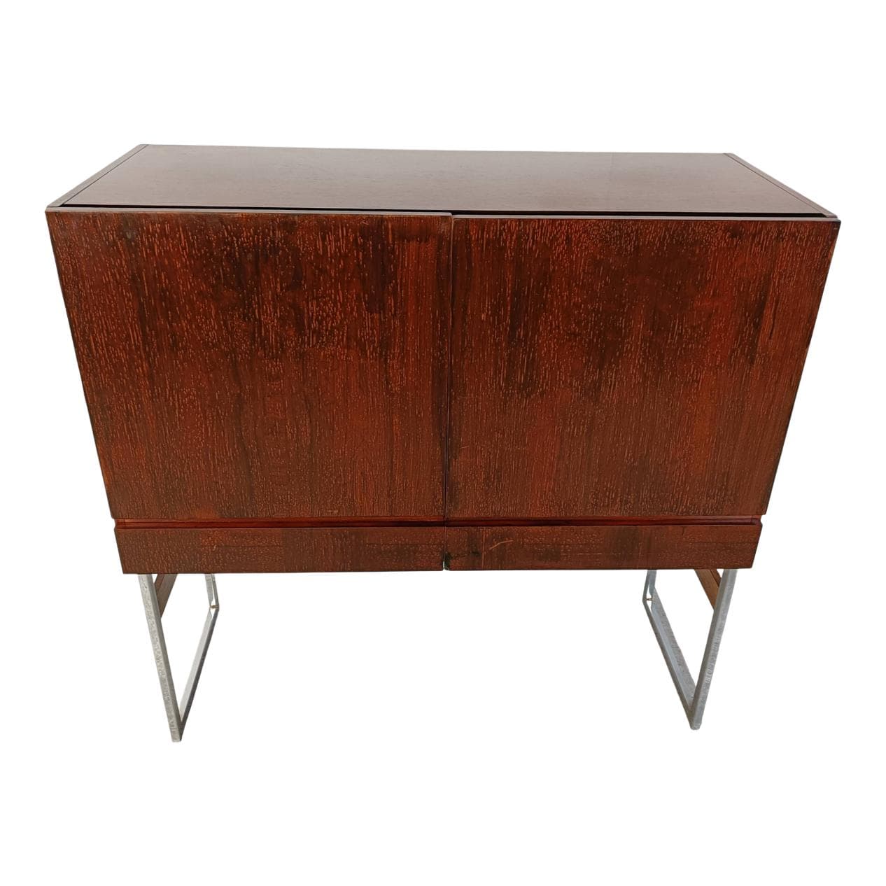 Kredens wysoki, brązowy, drewno, Belgia, lata 60.