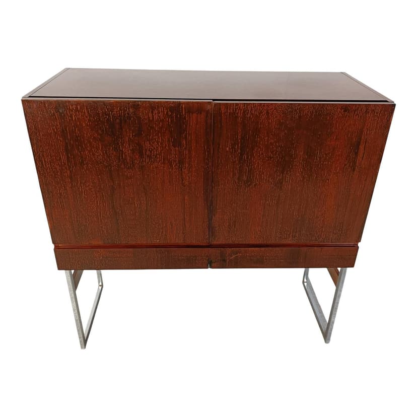 Kredens wysoki, brązowy, drewno, Belgia, lata 60.