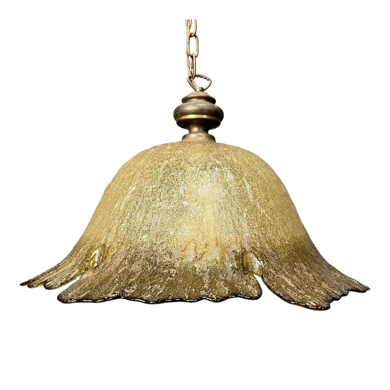 Lampa wisząca Murano, transparentna, szkło, Włochy, lata 60.