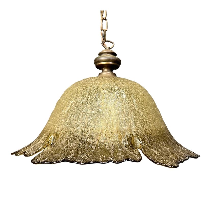 Lampa wisząca Murano, transparentna, szkło, Włochy, lata 60.